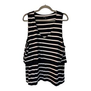 NEW Chaus Black and White Striped Tank Top XL